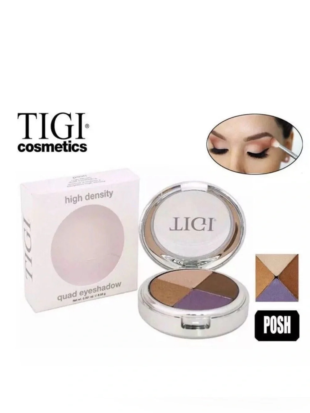 TIGI High Density Quad Eyeshadow Matte & Shimmer, Posh